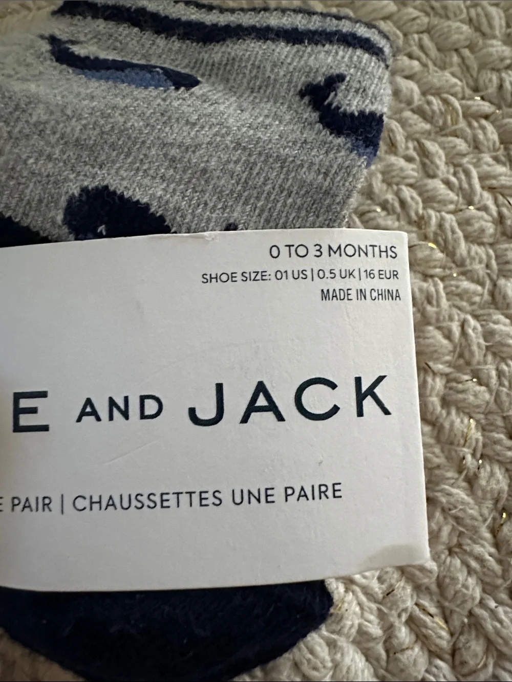 Janie and Jack Baby Sock Set - Light Blue, Blue Stripes & Gray Whale Trio NWT